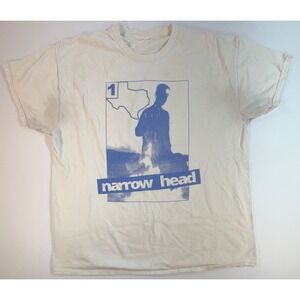 Narrow Head 2021 Tour Band T-Shirt White Blue Graphic Texas Shoegaze Rock L